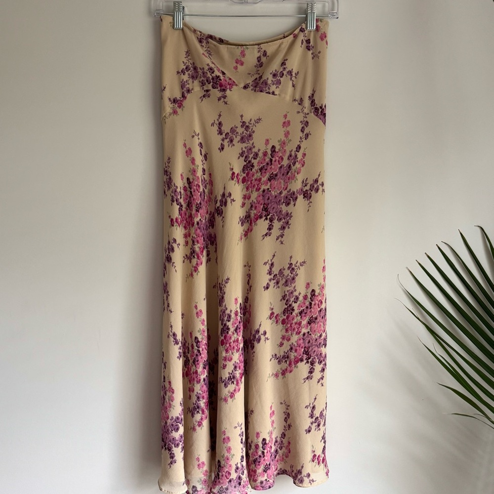 Express Floral Silk Skirt